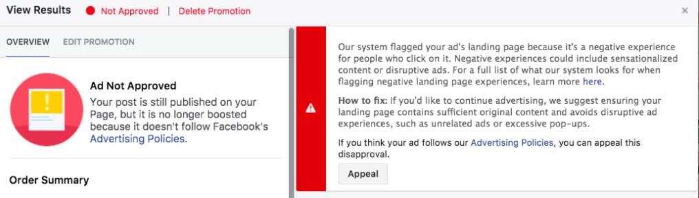 Why Are My Facebook Ads Getting Rejected? - Featured image for this digital marketing article by Australian Internet Advertising
