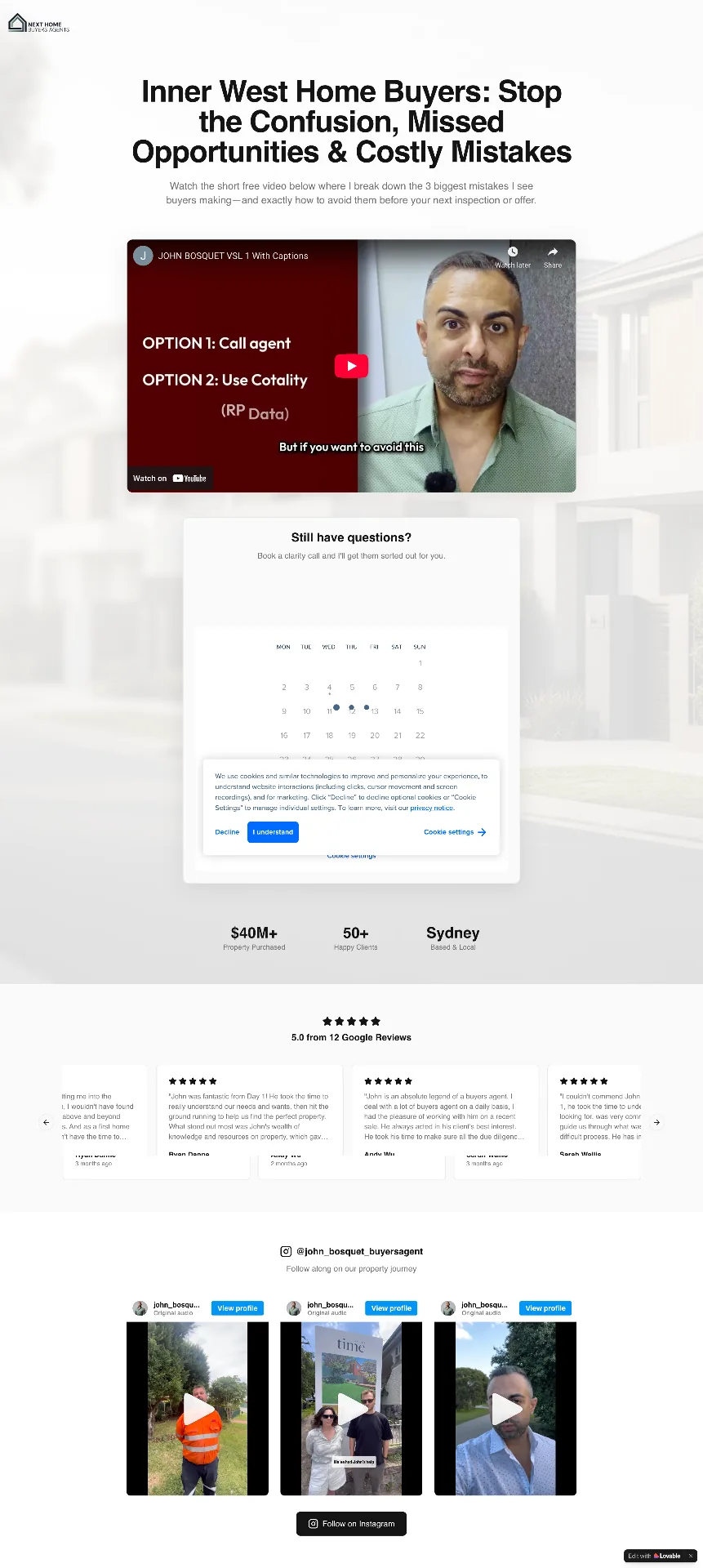 Next Home Buyers Agent landing page example