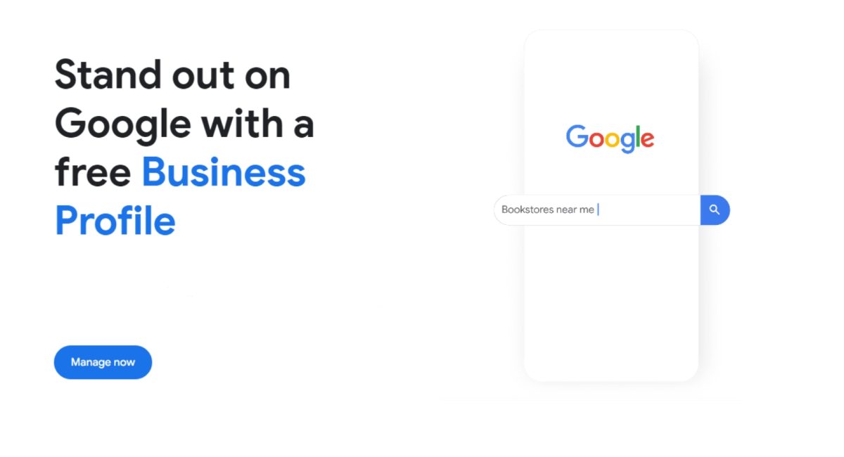 Stand out on Google with a free Business Profile showcasing search functionality for local businesses.