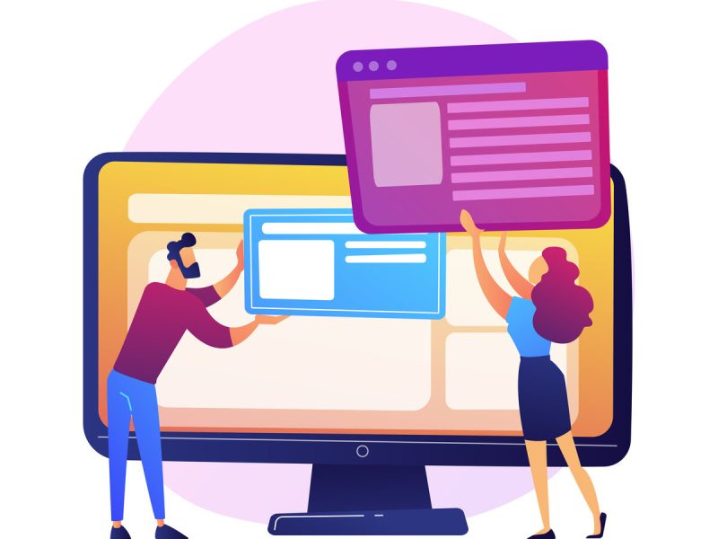 Website interface development planning vector concept metaphor.