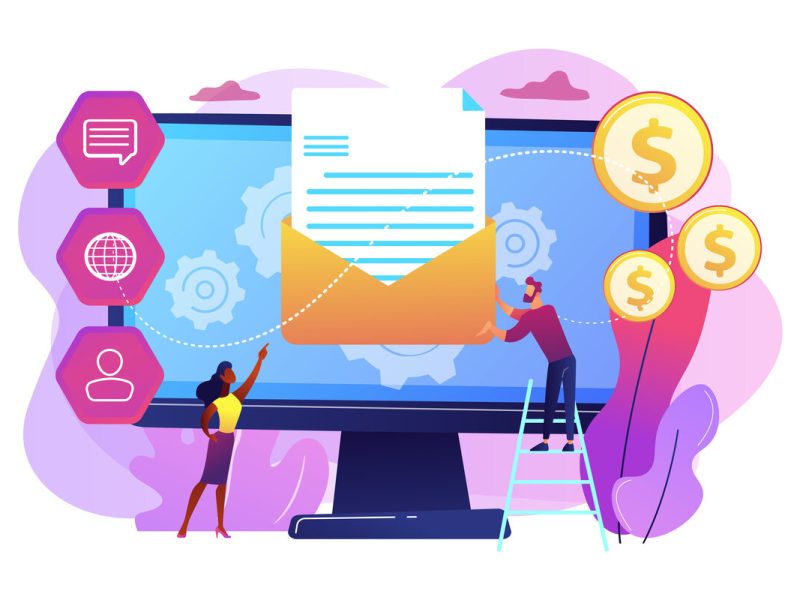 Marketing automation system concept vector illustration.