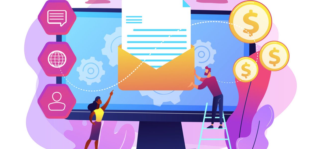 Marketing automation system concept vector illustration.