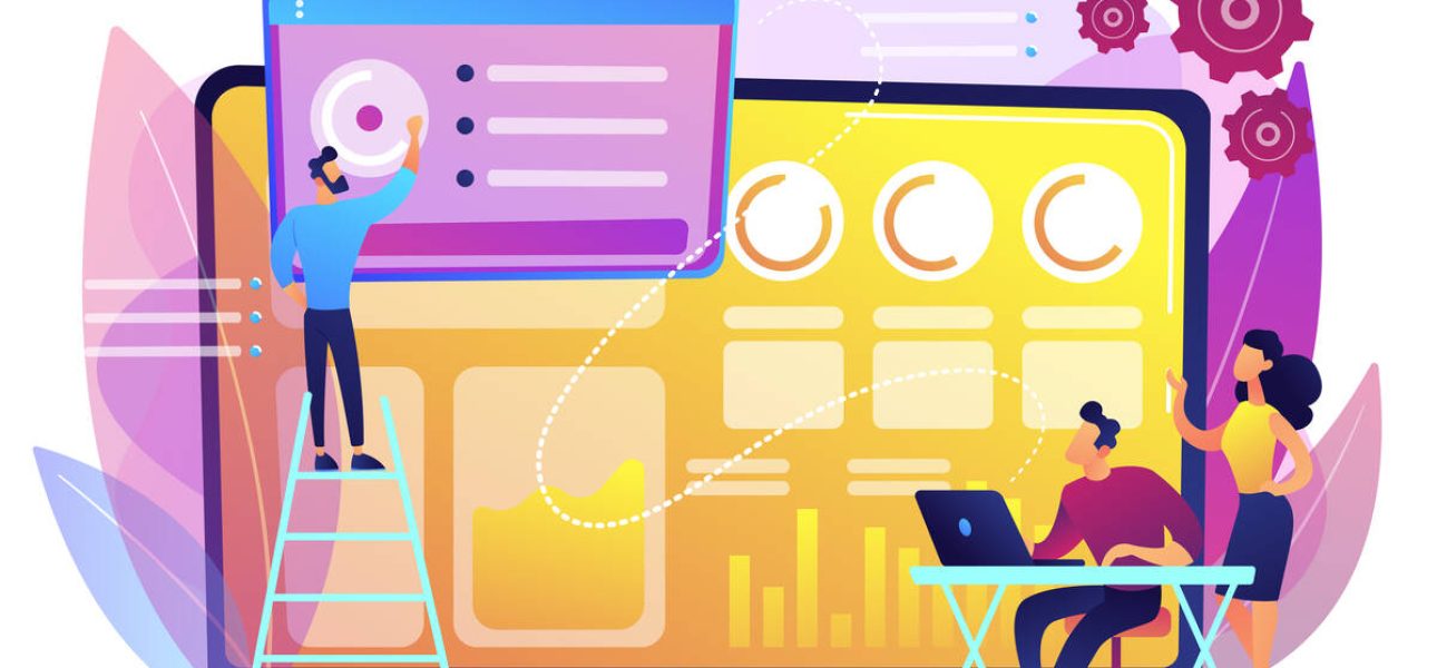 Social media dashboard concept vector illustration.