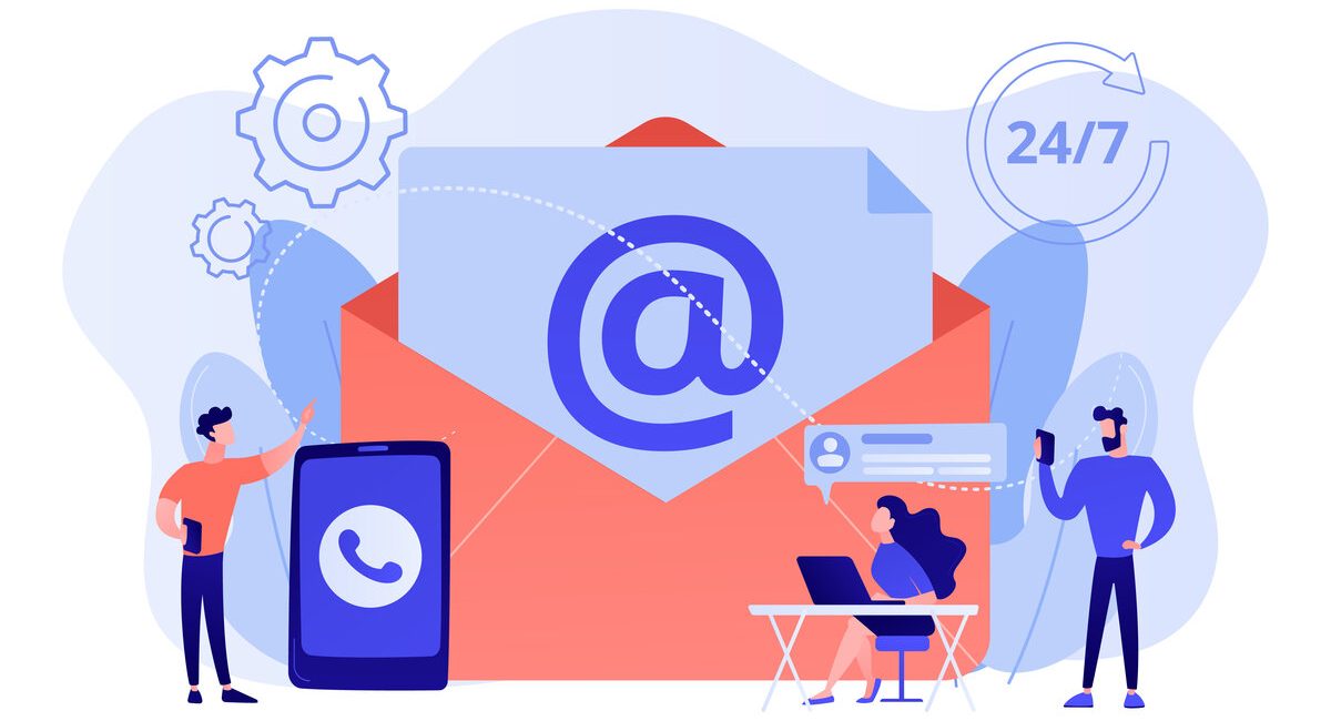 Get in touch concept vector illustration.