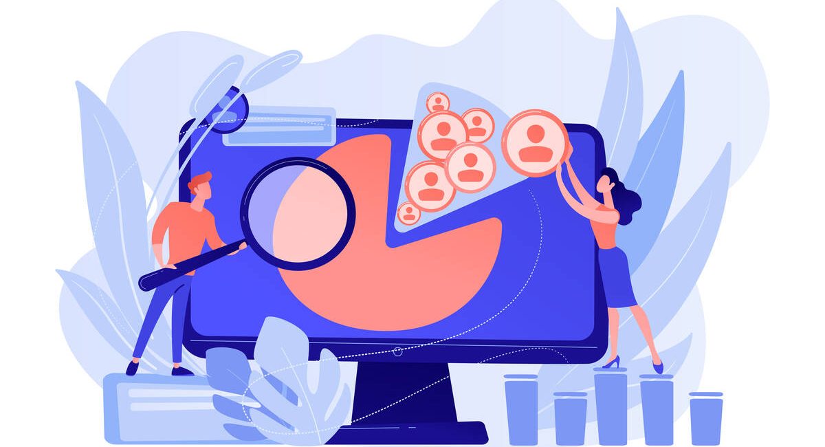 Social media management concept vector illustration.