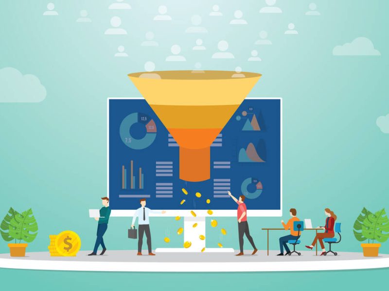 followers or users monetization team marketing strategy concept with modern flat style - vector
