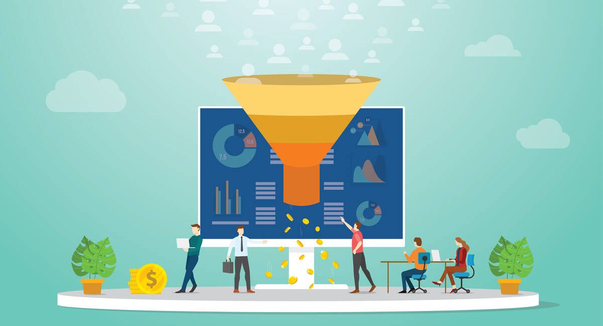 followers or users monetization team marketing strategy concept with modern flat style - vector