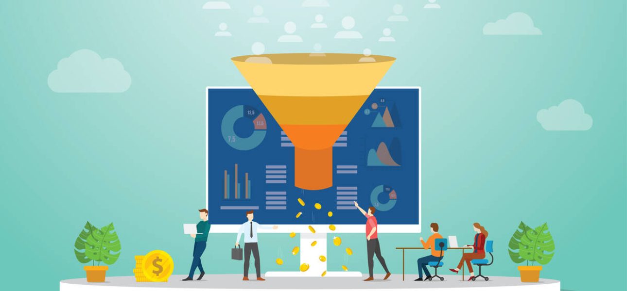 followers or users monetization team marketing strategy concept with modern flat style - vector
