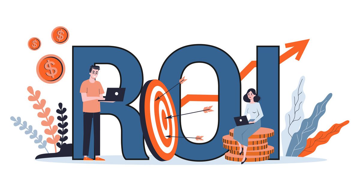 ROI or return on investment concept. Idea of finance profit
