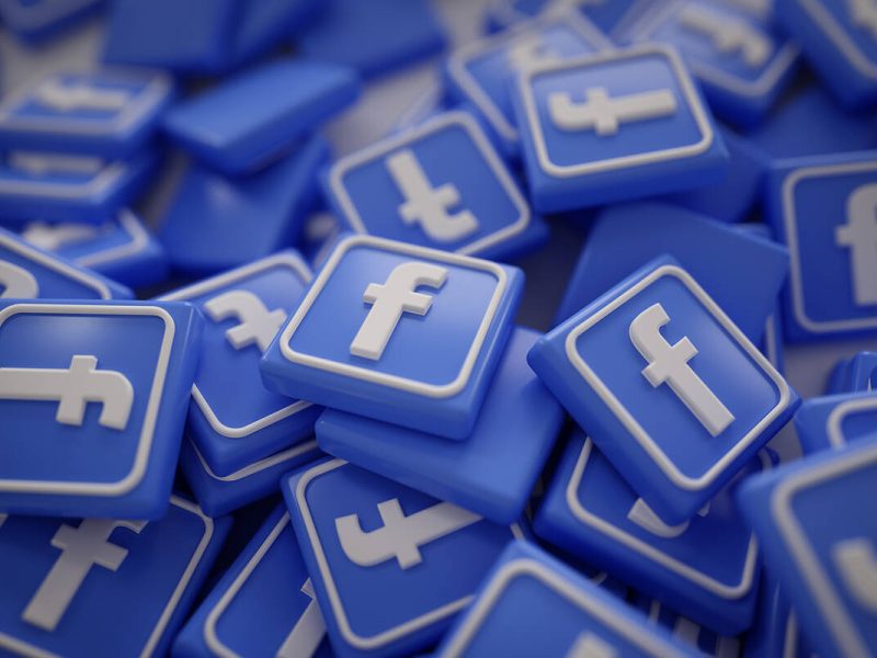Pile of 3D Facebook Logos