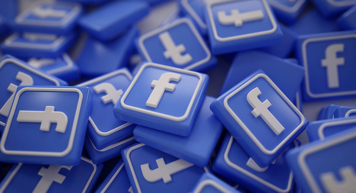 Pile of 3D Facebook Logos