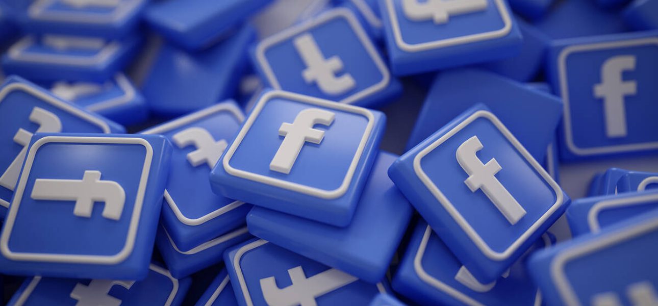 Pile of 3D Facebook Logos